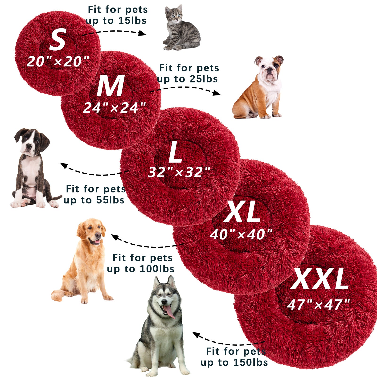 Fluffy Washable Dog Bed Cushion